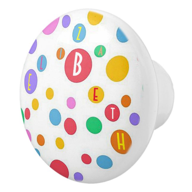 Personlig Polka Dot Ceramic Door Knob Knopp (Höger)