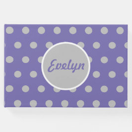 Personlig Polka Dot Guest Bok (Lavender & Grått)