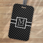 Personlig Polka Dot Spotty Monogram Bagagebricka<br><div class="desc">Den här roligten kan vara personlig med ett namn och en början till en gåva av typen en present</div>