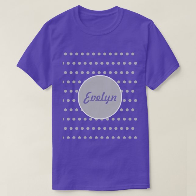 Personlig Polka Dot T-Shirt (Lavender & Grått) (Design framsida)