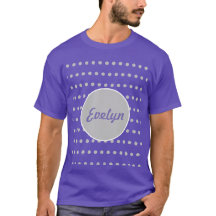 Personlig Polka Dot T-Shirt (Lavender & Grått)