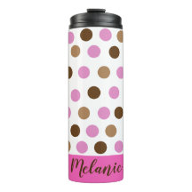 Personlig Polka Dot Thermal Tumbler