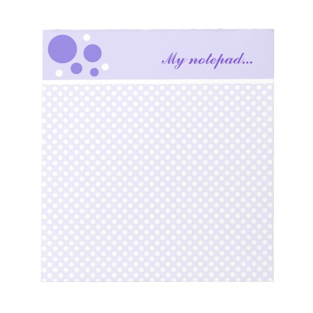 Personlig Polka dots Anteckningsblock:Lila vita pu Anteckningsblock (Framsida)