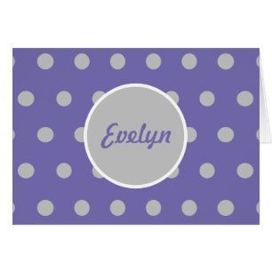 Personlig Polka-prickkort (Lavender) Hälsningskort