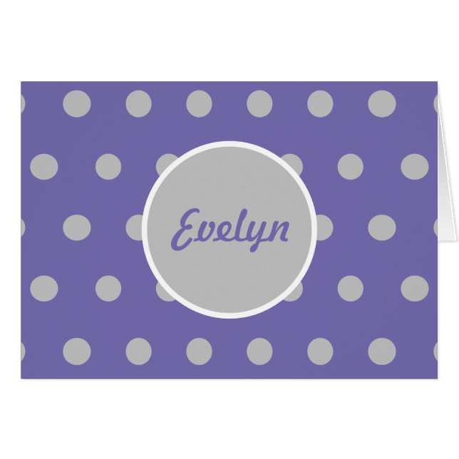 Personlig Polka-prickkort (Lavender) Hälsningskort (Framsidan Horizontal)