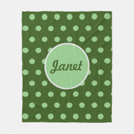 Personlig Polka-punktprojektionsyta (Hunter Grönt) Fleecefilt