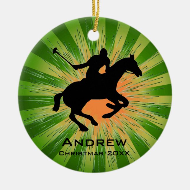 Personlig Polo-ornament Julgransprydnad Keramik (Framsidan)