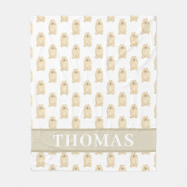 Personlig pomeranian fleecefilt