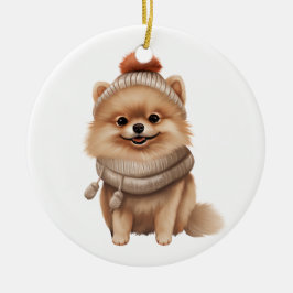 Personlig Pommern Hund Art Julgransprydnad Keramik