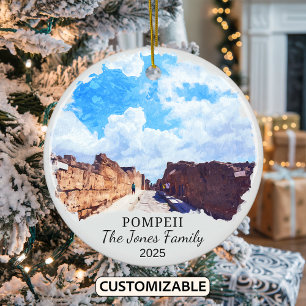 Personlig Pompeji Ornament, Italien Gift Julgransprydnad Keramik