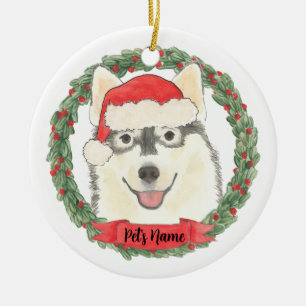 Personlig Pomsky Julgransprydnad Keramik