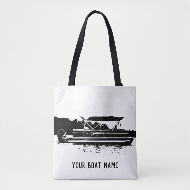 Personlig Pontoon Boat Tote Bag Tygkasse (Framsida)