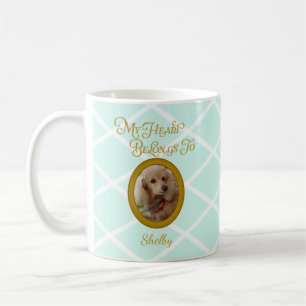 Personlig Poodle-foto Mitt hjärta tillhör Kaffemugg