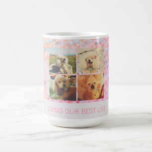 Personlig Poodle Hundmamma Flerfotosgrid Kaffemugg