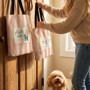 Personlig Poodle Hundmamma Foto Toteväska Tygkasse