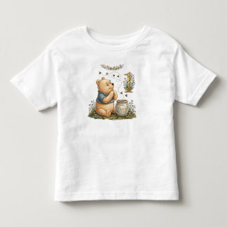Personlig Pooh Akvarell Första Födelsedag Baby T Shirt