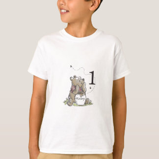 Personlig Pooh Watercolor Första Födelsedags Baby T Shirt