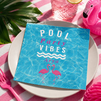 Personlig Poolparty-stämning Flamingo Servett