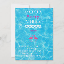 Personlig poolparty-stämning sommarinbjudan