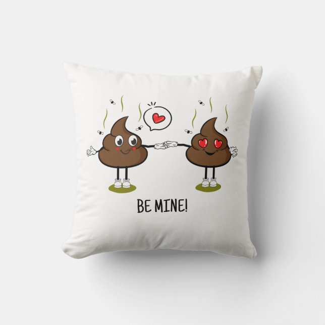 Personlig Poop Emoji Kärlek par Kudde (Framsida)