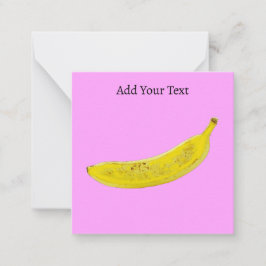 Personlig Pop Art-Banan med Rosa Bakgrund Anteckningskort