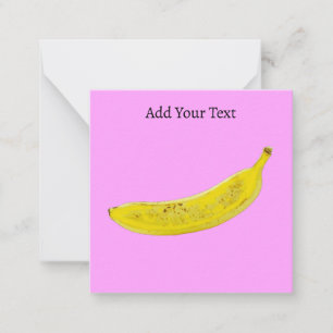 Personlig Pop Art-Banan med Rosa Bakgrund Anteckningskort