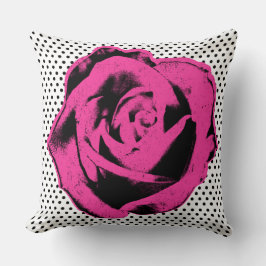Personlig Pop Art Rosa ros - Polka Dot Design Kudde