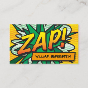 Personlig Pop Art Serietidning ZAP Visitkort