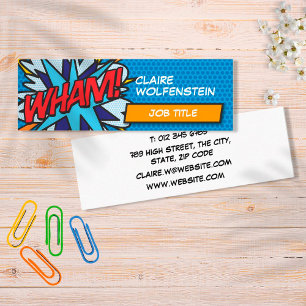 Personlig Pop Art Tecknad Bok WHAM! Mini Visitkort