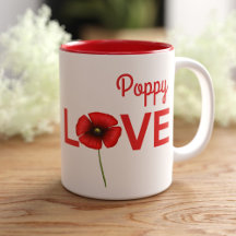 Personlig Poppy Flower Kärlek Coffee Mugg