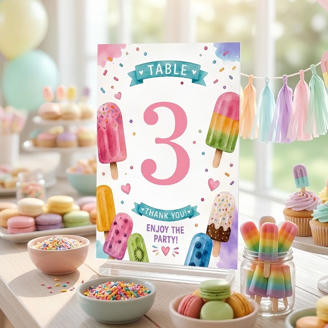 Personlig Popsicle-fest  Bordsnummer (Skapare uppladdad)