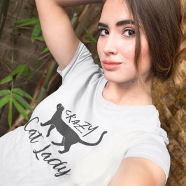 Personlig Popular Crazy Cat Dam T Shirt