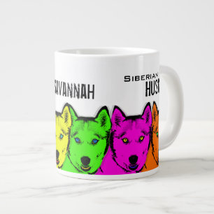Personlig popup-konst Siberian husky Jumbo Mugg