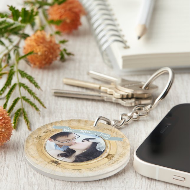 Personlig Porthole Photo Keychain (Högra Framsidan)