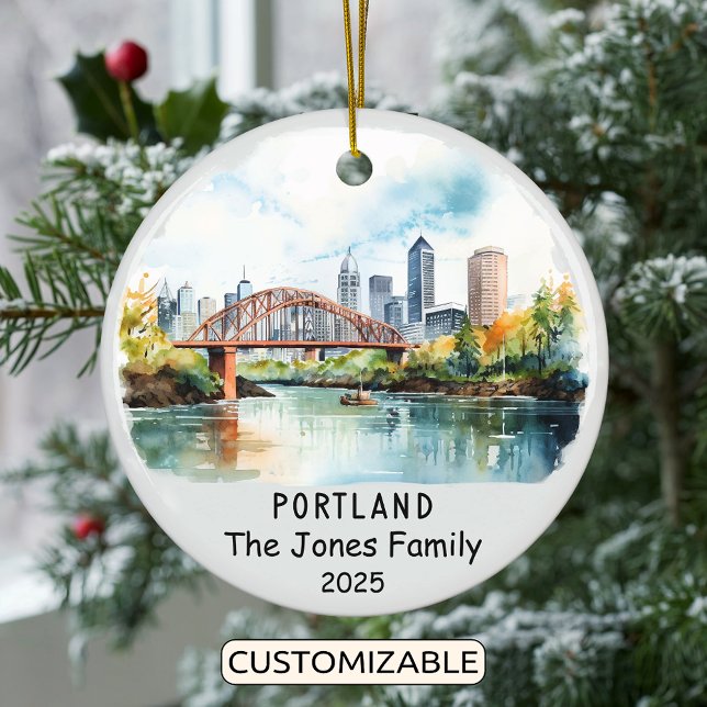 Personlig Portland Ornament, Oregon Julgransprydnad Keramik (Skapare uppladdad)