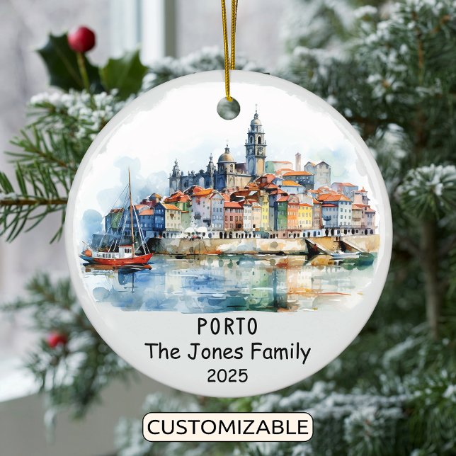 Personlig Porto Ornament, Portugal Julgransprydnad Keramik (Skapare uppladdad)