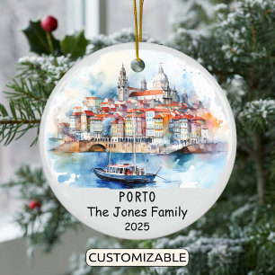 Personlig Porto Ornament, Portugal Julgransprydnad Keramik