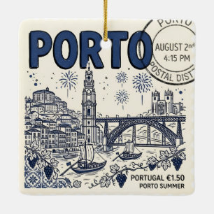 Personlig Porto Portugal Foto Resa Julgransprydnad Keramik