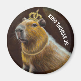 PERSONLIG PORTRÄTT AV KAPYBARA SOM BÄR EN KRONA MAGNET