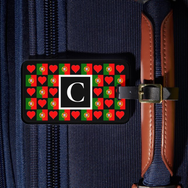 Personlig Portugal Flagga Portugisisk Anpassningsb Bagagebricka (Framsida Insitu 4)