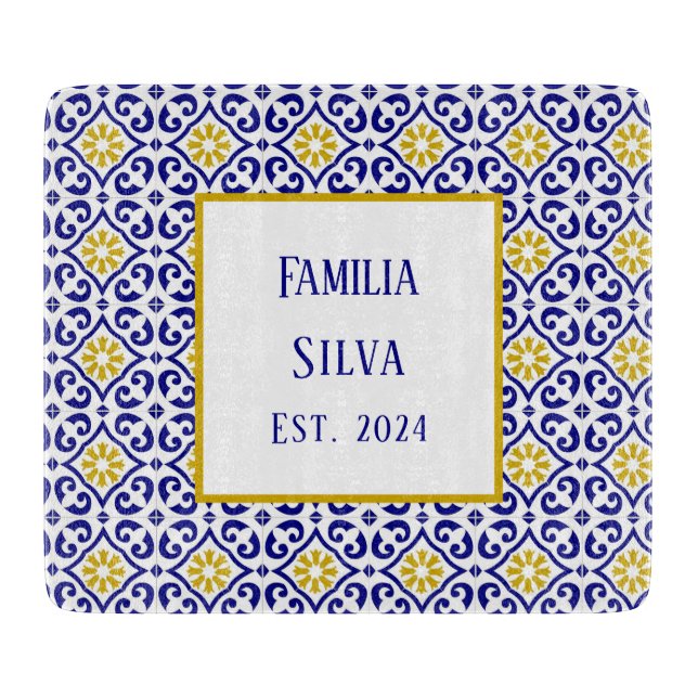 Personlig Portugal Tiles Blue Mediterranean (Framsidan)