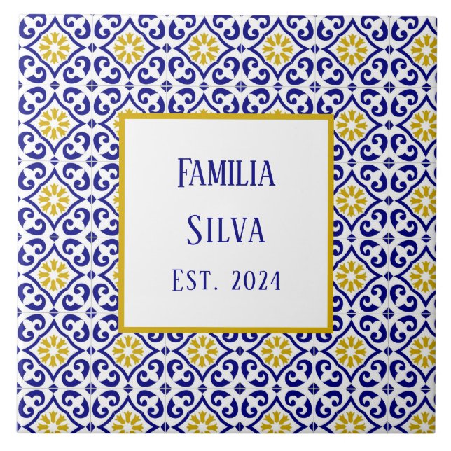Personlig Portugal Tiles Blue Mediterranean Kakelplatta (Framsidan)
