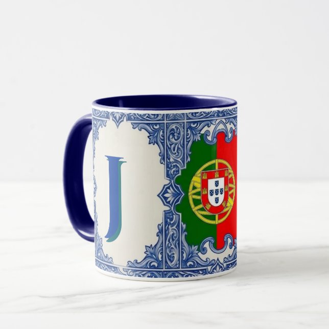Personlig Portugisisk Azulejo-mugg Mugg (Framsida vänster)