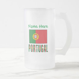 Personlig portugisisk flagga arv frostat ölglas