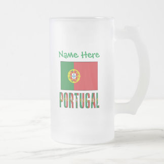 Personlig portugisisk flagga arv frostat ölglas