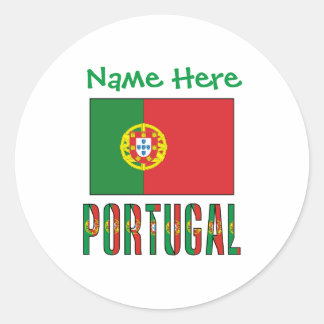 Personlig portugisisk flagga arv runt klistermärke
