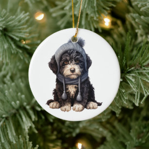 Personlig Portugisiska Vatten Hund Julgransprydnad Keramik