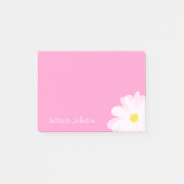 Personlig Post it®-anteckningar Rosa med daisy-blo Post-it Block