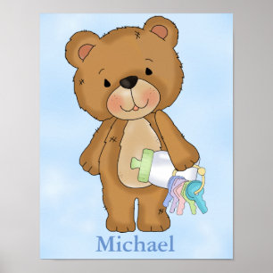 Personlig Poster Pojke Nalle Baby botten
