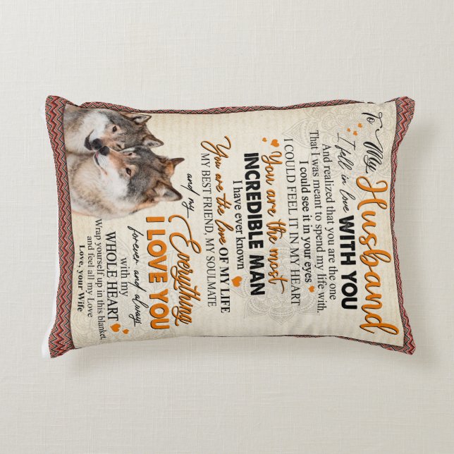 Personlig Poster Till Min Make Från Hustru, Prydnadskudde (Framsidan)